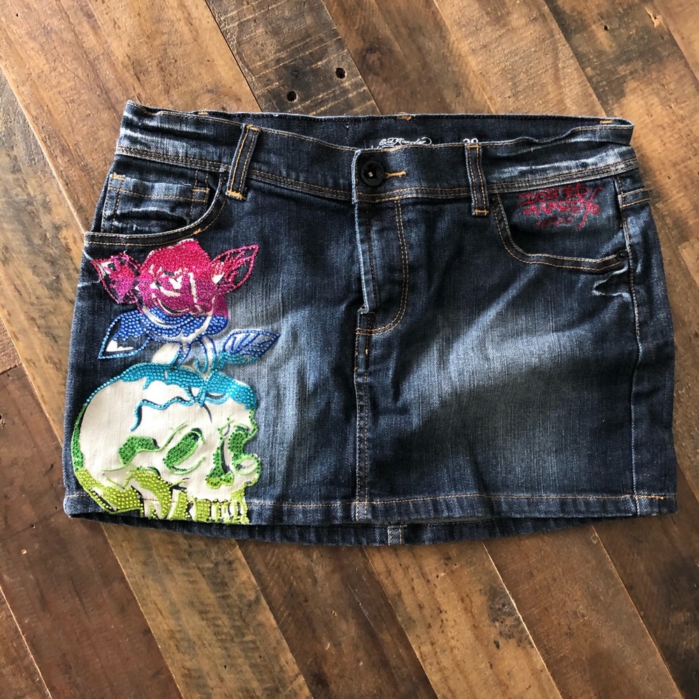 Ed hardy denim skirt size 28